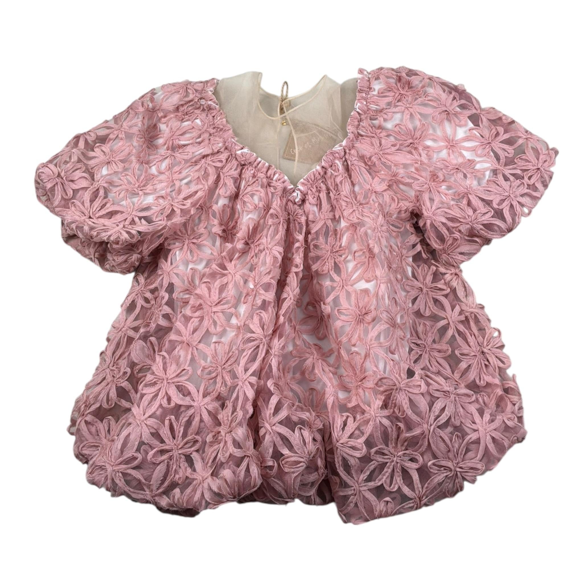 Coco' Et Mama' Abito Mezza Manica Tinta Unita per Bambina MIMOSA ROSA COCO' ET MAMA' 