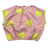 camicia mezza manica tinta unita con ricami BS10WB070 ROSA PICCOLA LUDO 