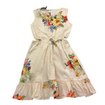 Please Abito Tinta Unita Modello Camicia con Fantasia per Bambina AB93274G72 PANNA PLEASE 