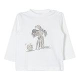 IL GUFO shirt girocollo tinta unita con stampa in contrast Bianco per Neonato A24TA357MF002 BIANCO IL GUFO 