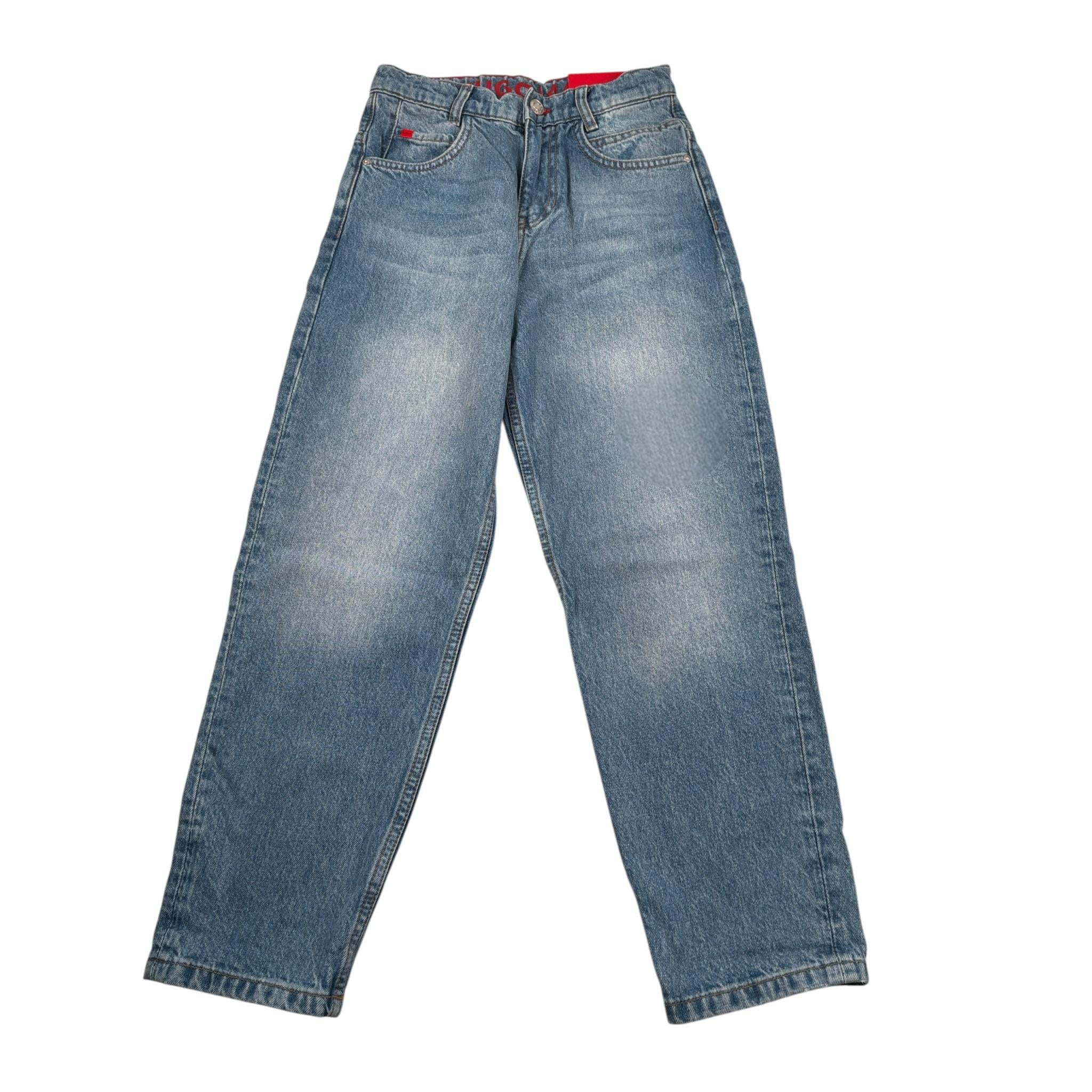 Hugo  Jeans tinta unita con Girovita Regolabile Blu per Bambino G00131 BLU HUGO 