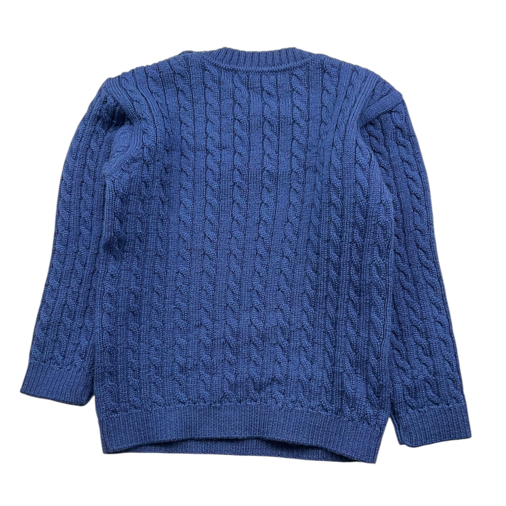LE COCONNE maglia tinta unita con ricami trecce girocollo Blu per Neonato LCN1393 BLU LE COCONNE 