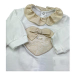Le Bebe Tutina Manica Lunga Tinta Unita con Stampa per Neonata LBG6333 BIANCO LE BEBE 