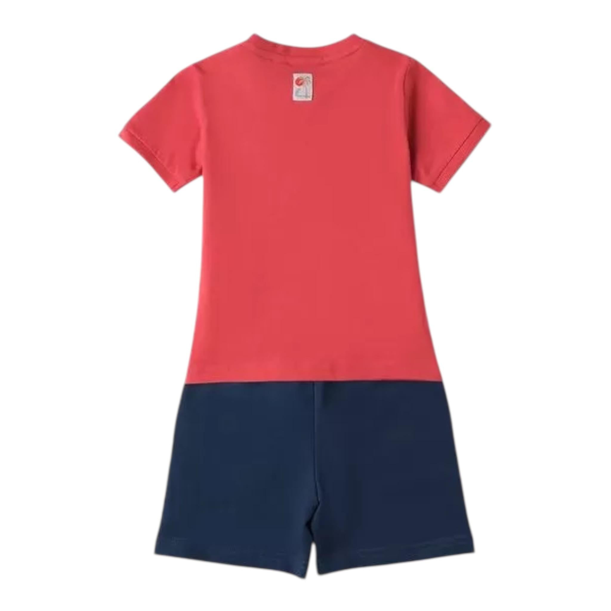 Sarabanda Completo 2 Pezzi T-Shirt-Bermuda Bicolore per Bambino 0B163X ROSSO/BLU SARABANDA 