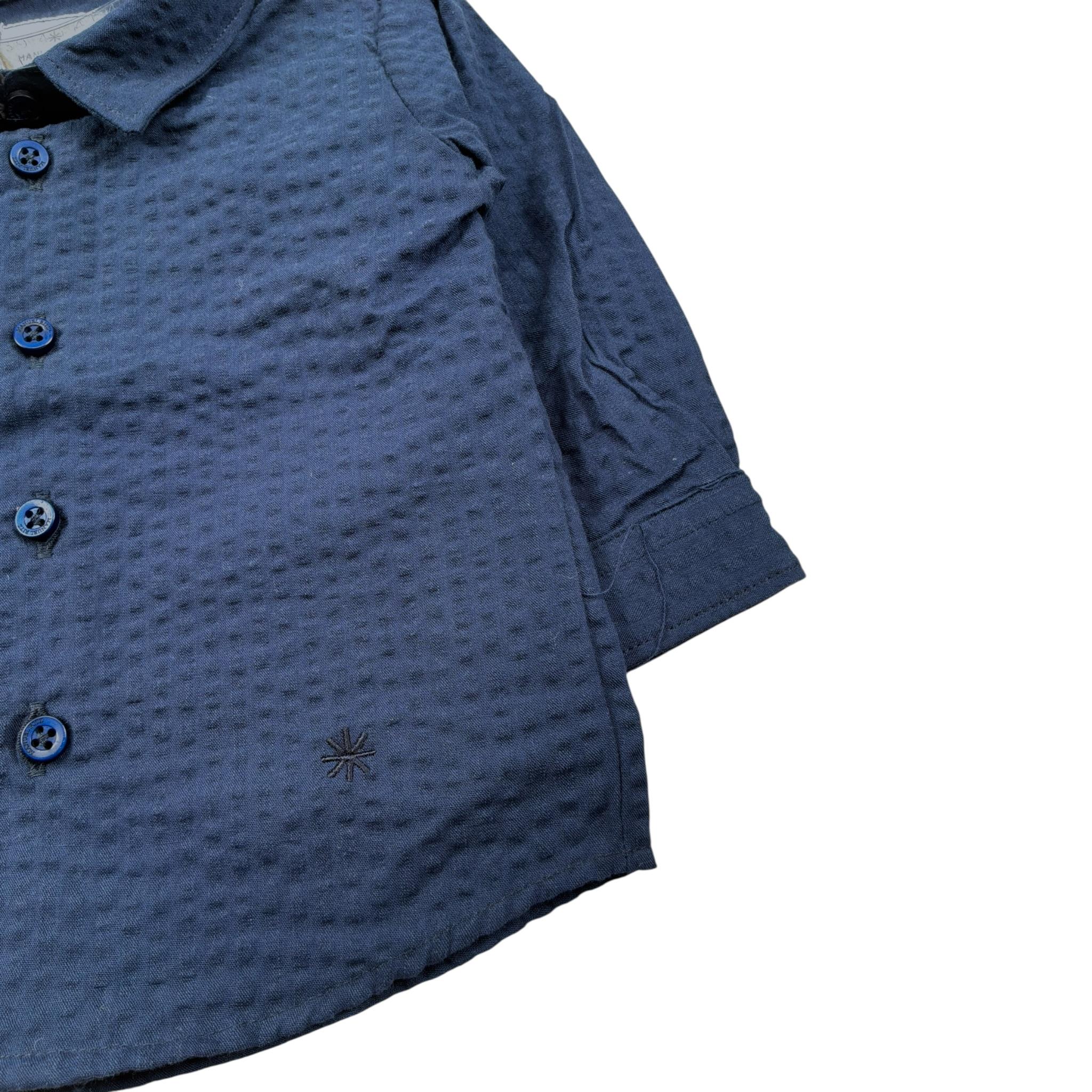 Manuel Ritz Camicia Manica Lunga Tinta Unita per Bambino MR2503J BLU MANUEL RITZ 