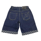 Cesare Paciotti Bermuda In Denim Tinta Unita con Elastico In Vita Blu per Bambino
