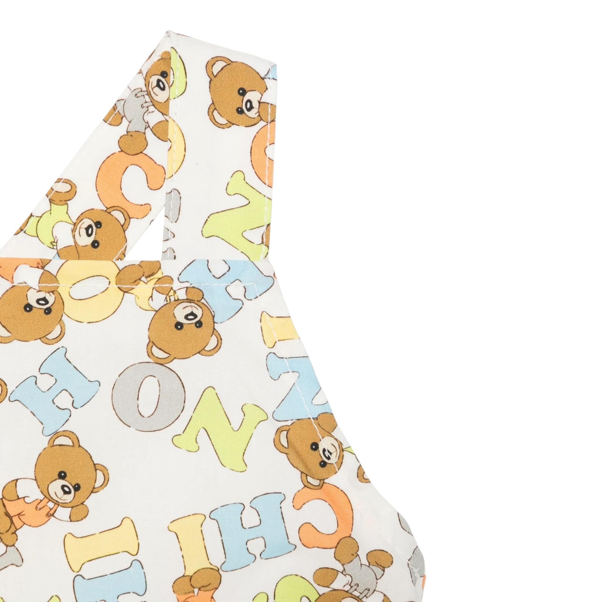 Moschino Abito Tinta Unita con Stampa per Neonata MDV0C1N BIANCO MOSCHINO 