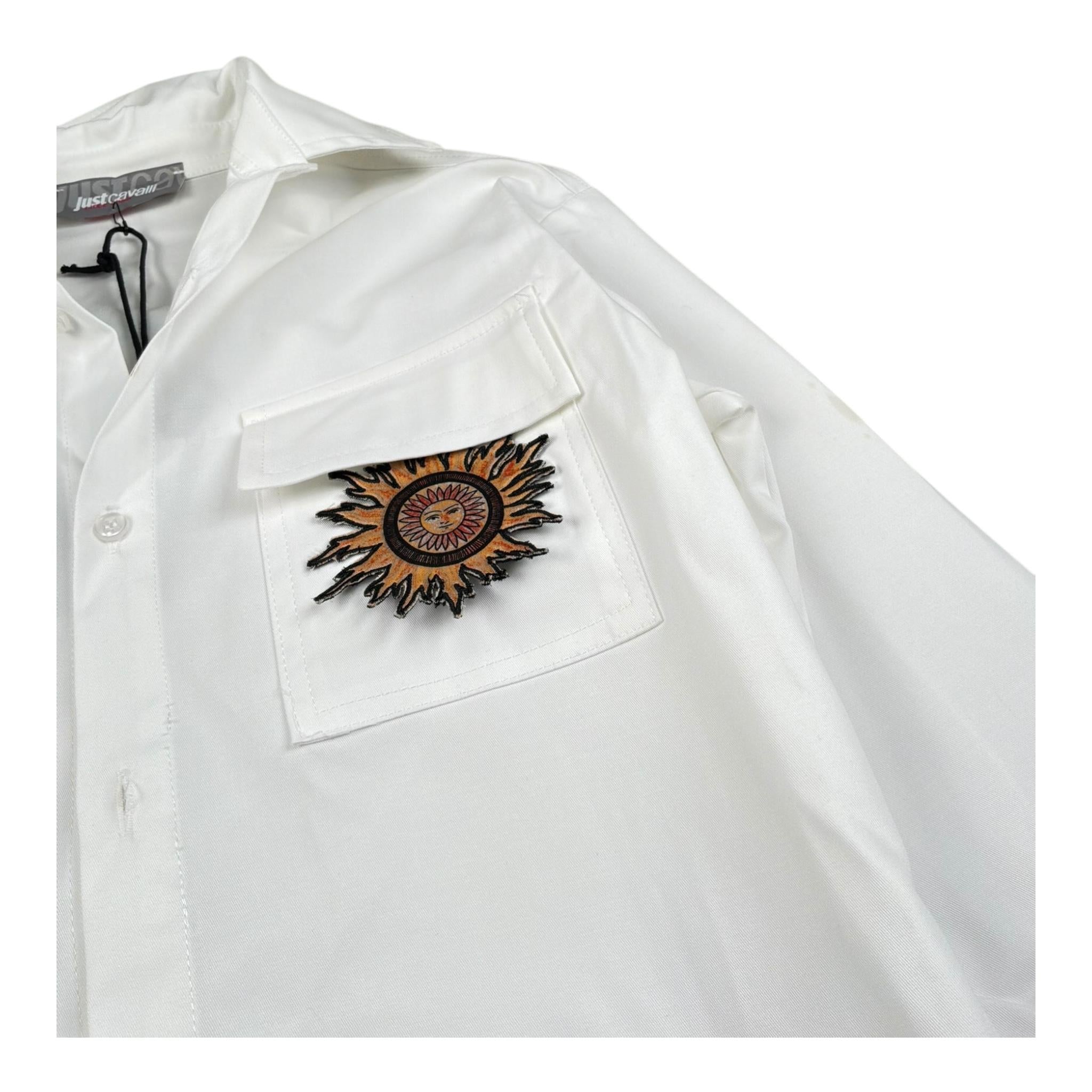 Just Cavalli Camicia Tinta Unita con Applicazione Sole per Bambina JGP26234CA BIANCO JUST CAVALLI 