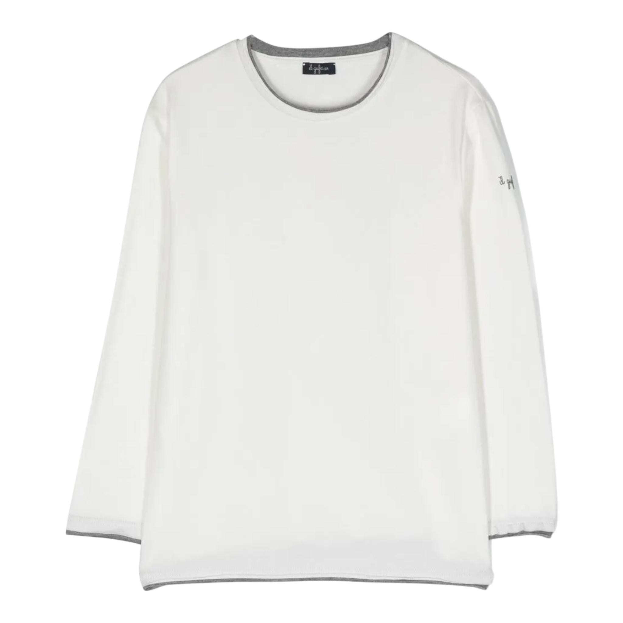 IL GUFO shirt tinta unita con profili in contrasto Bianco per Bambino COATA025M0011 BIANCO IL GUFO 