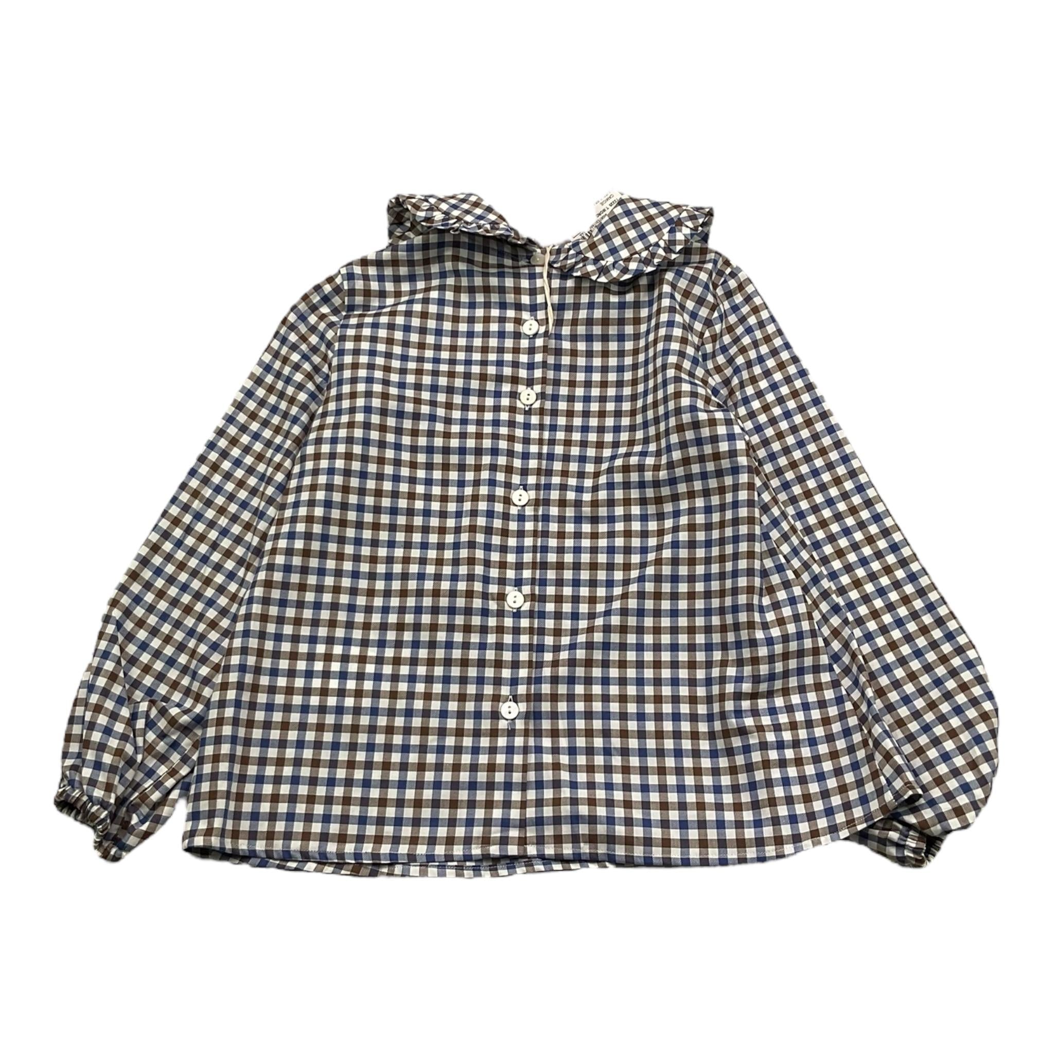 LITTLE BEAR camicia tinta unita con fantasia a quadrettini Bianco per Bambina 72225 BIANCO LITTLE BEAR 