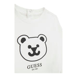 GUESS shirt girocollo tinta unita ocn logo Bianco per Neonato I4YI01K8HM4X BIANCO GUESS 