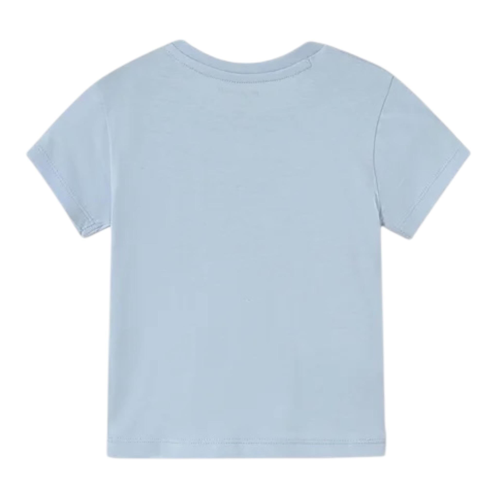 Mayoral T-Shirt Girocollo Tinta Unita con Stampa per Neonato 1065XX AZZURRO MAYORAL 