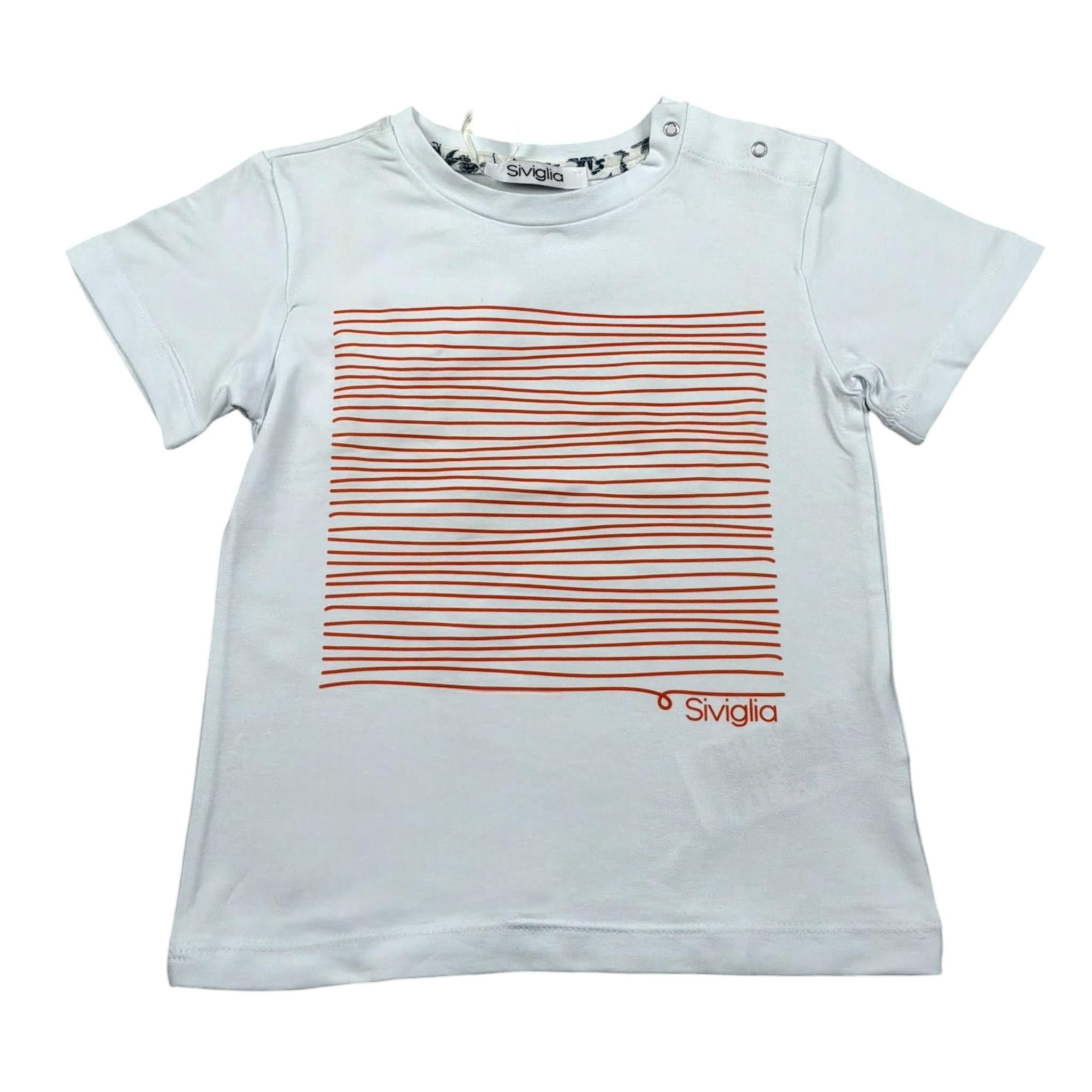 Siviglia T-Shirt Girocollo Tinta Unita con Stampa per Neonato SVNTS17283 BIANCO SIVIGLIA 