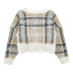 MONNALISA maglia tinta unita con fantasia a quadri Bianco per Bambina 17D601 BIANCO MONNALISA 