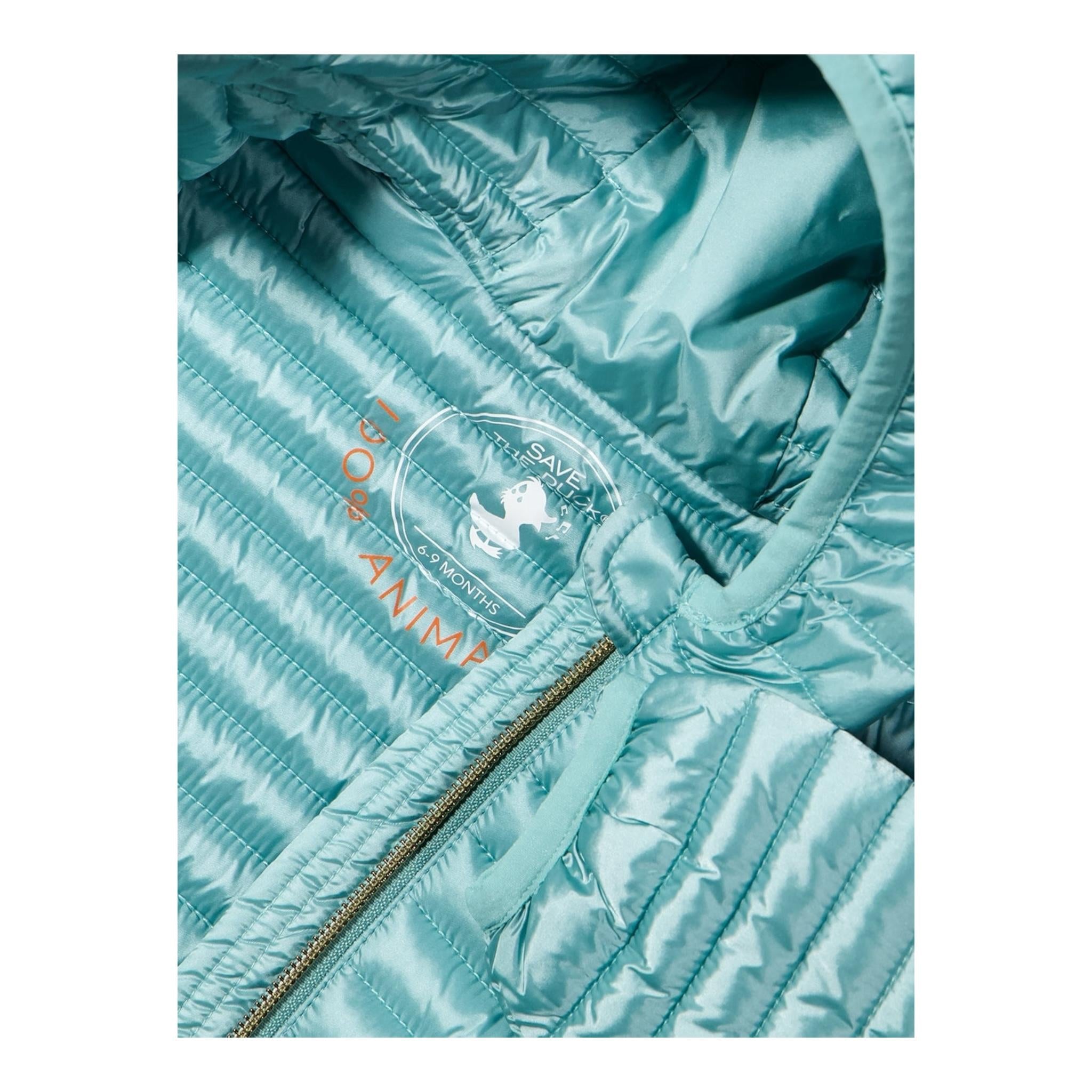 Save The Duck Giubbino Tinta Unita con Zip E Cappuccio per Bambino J32197G VERDE ACQUA SAVE THE DUCK 