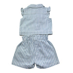 Moschino Completo 2 Pezzi Camicia-Short Tinta Unita Fantasia A Righe per Neonata MDN001 BIANCO MOSCHINO 