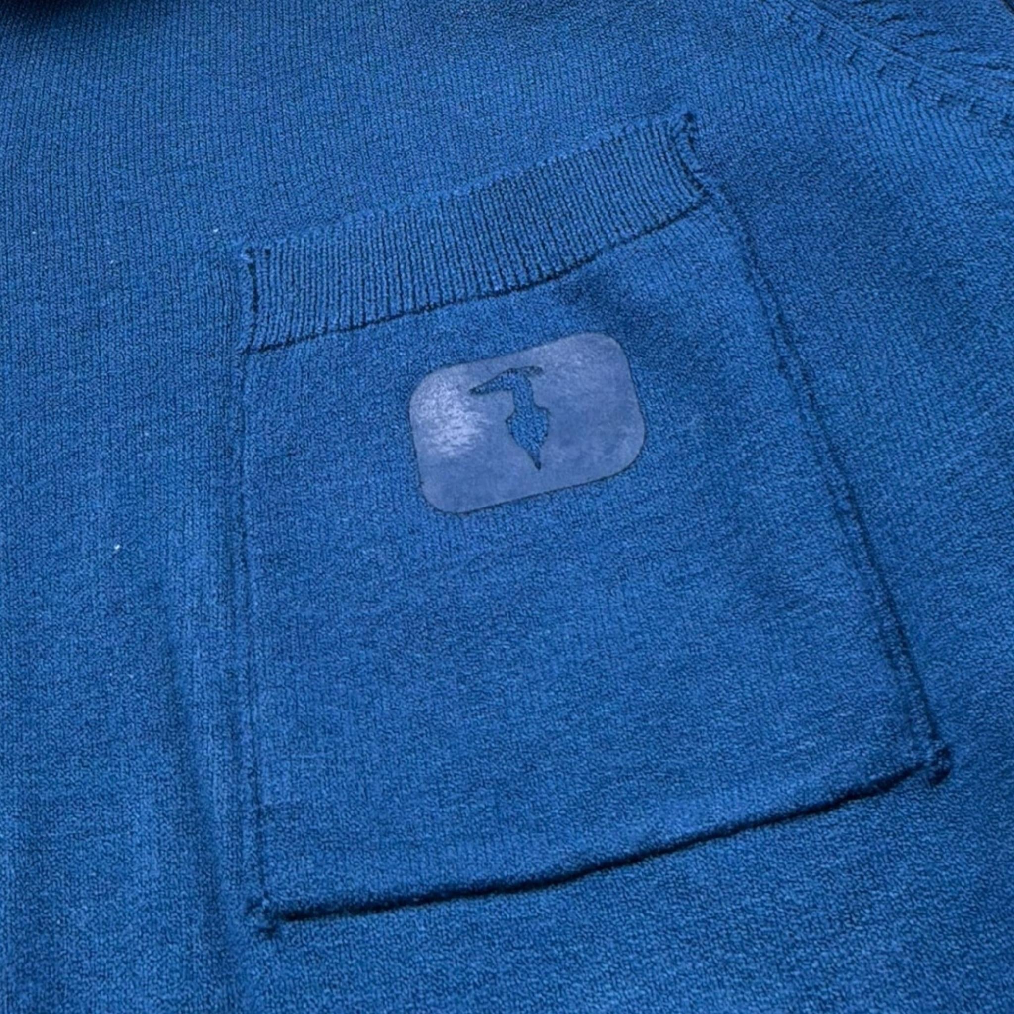 Trussardi Maglia Tinta Unita con Zip E Logo per Bambino TBP26080CD BLU TRUSSARDI 