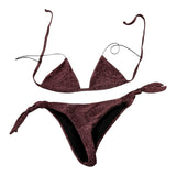 Plume Éthérée Costume 2 Pezzi Triangolo-Slip Tinta Unita per Bambina P09 VIOLA PLUME ÉTHÉRÉE 