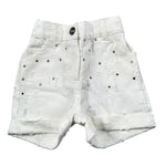 Miss Grant Short In Denim Tinta Unita con Elastico In Vita per Neonata MG1257X BIANCO MISS GRANT 
