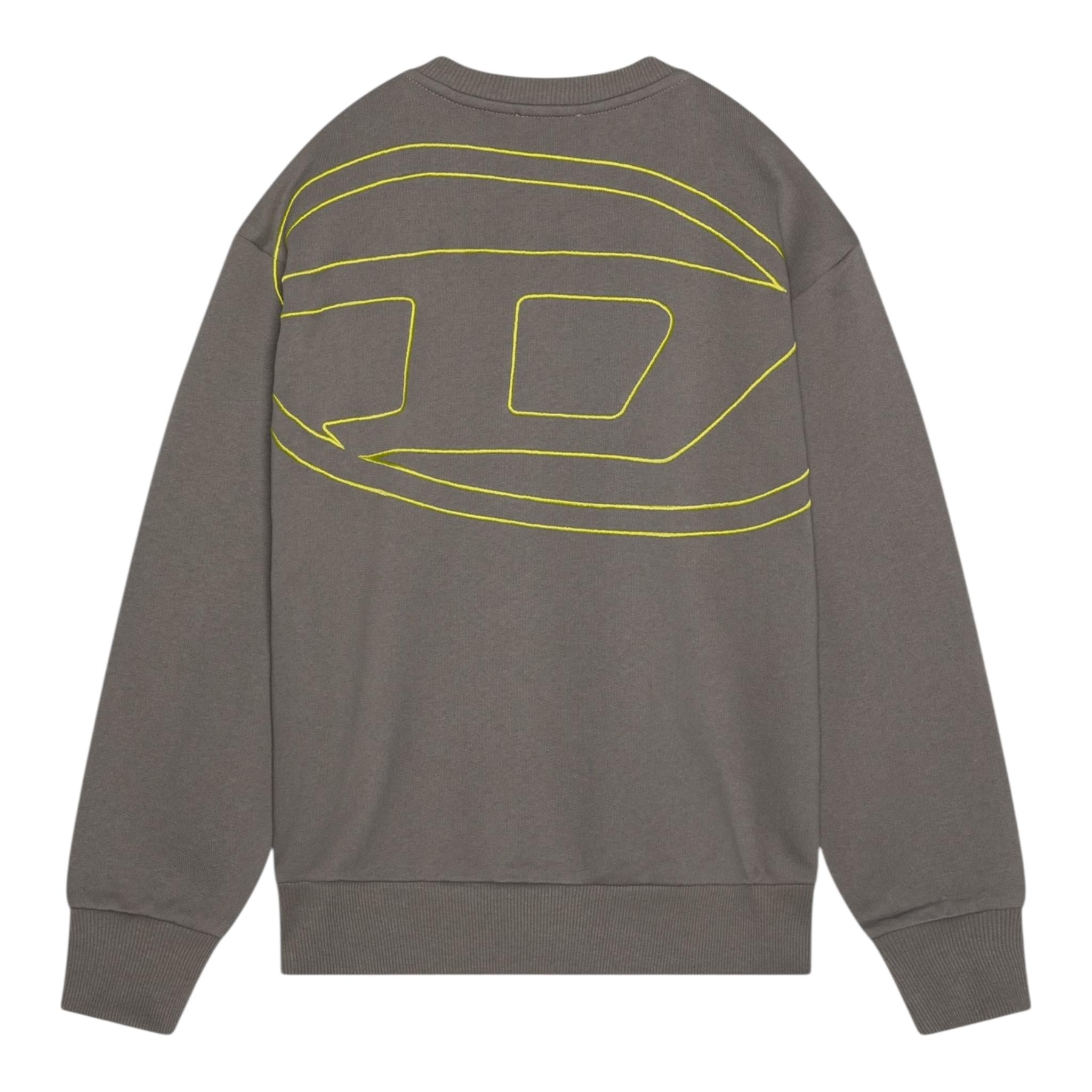 Diesel Felpa Chiusa Girocollo Tinta Unita con Logo per Bambino J02274 GRIGIO DIESEL 
