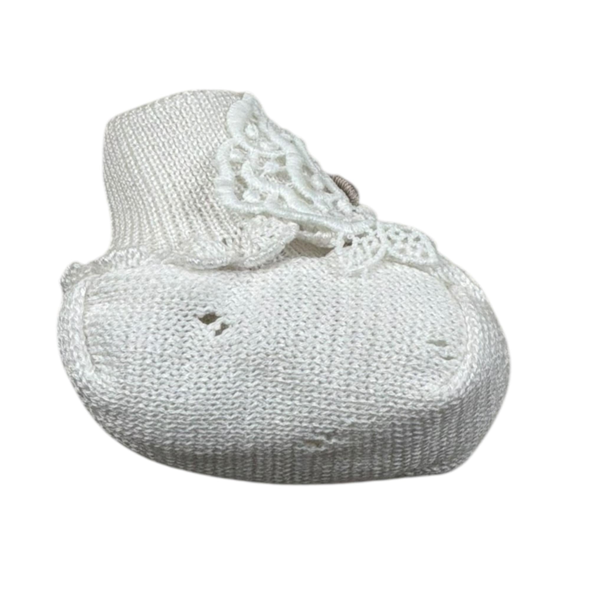 Marlu' Babbucce Tinta Unita con Ricami per Neonata BBCC PANNA MARLU' 