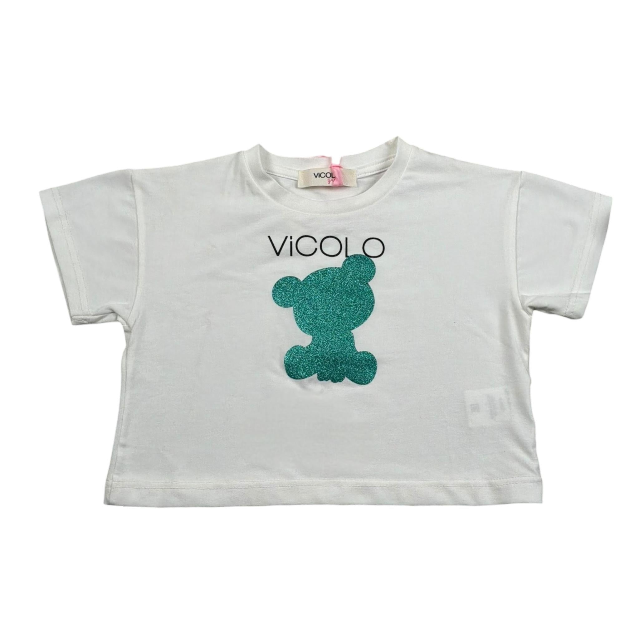 Vicolo T-Shirt Girocollo Tinta Unita con Stampa per Bambina 3146MY00142 BIANCO VICOLO 