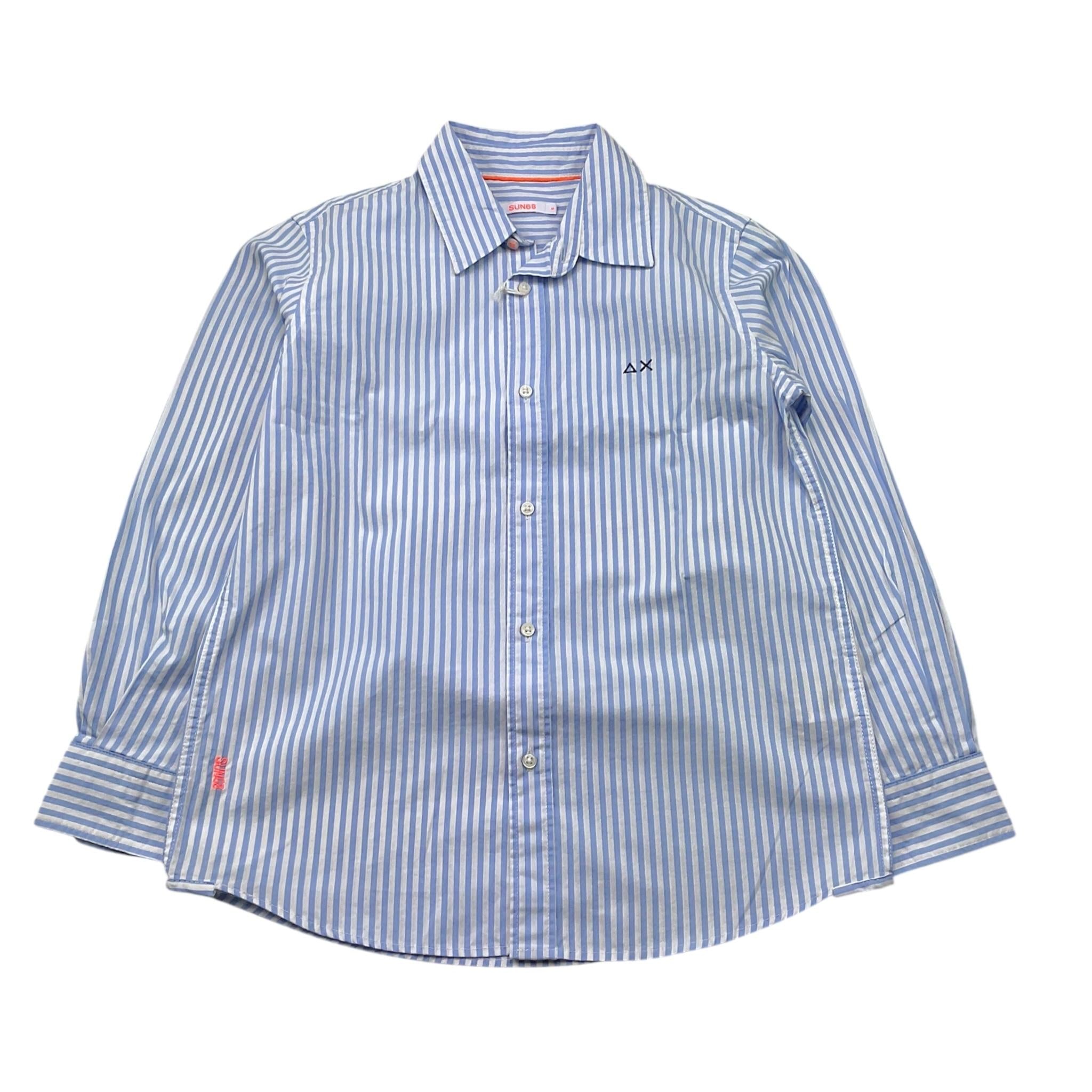 Sun68 Camicia Tinta Unita con Fantasia A Righe per Bambino CPB353033 BIANCO/AZZURRO SUN68 