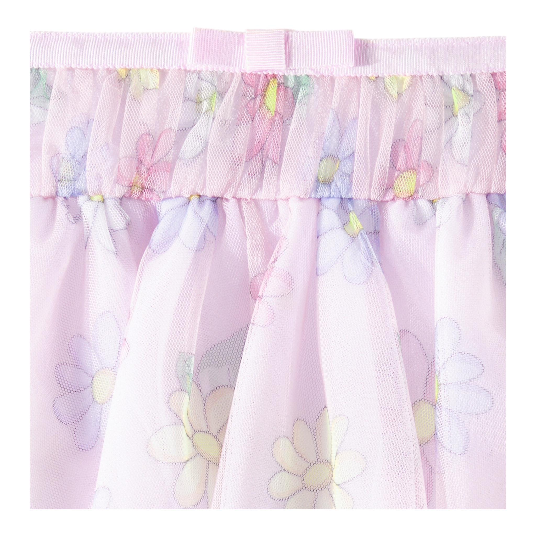 Monnalisa Abito Mezza Manica con Gonna Tulle per Neonata 31E906 BIANCO/ROSA MONNALISA 