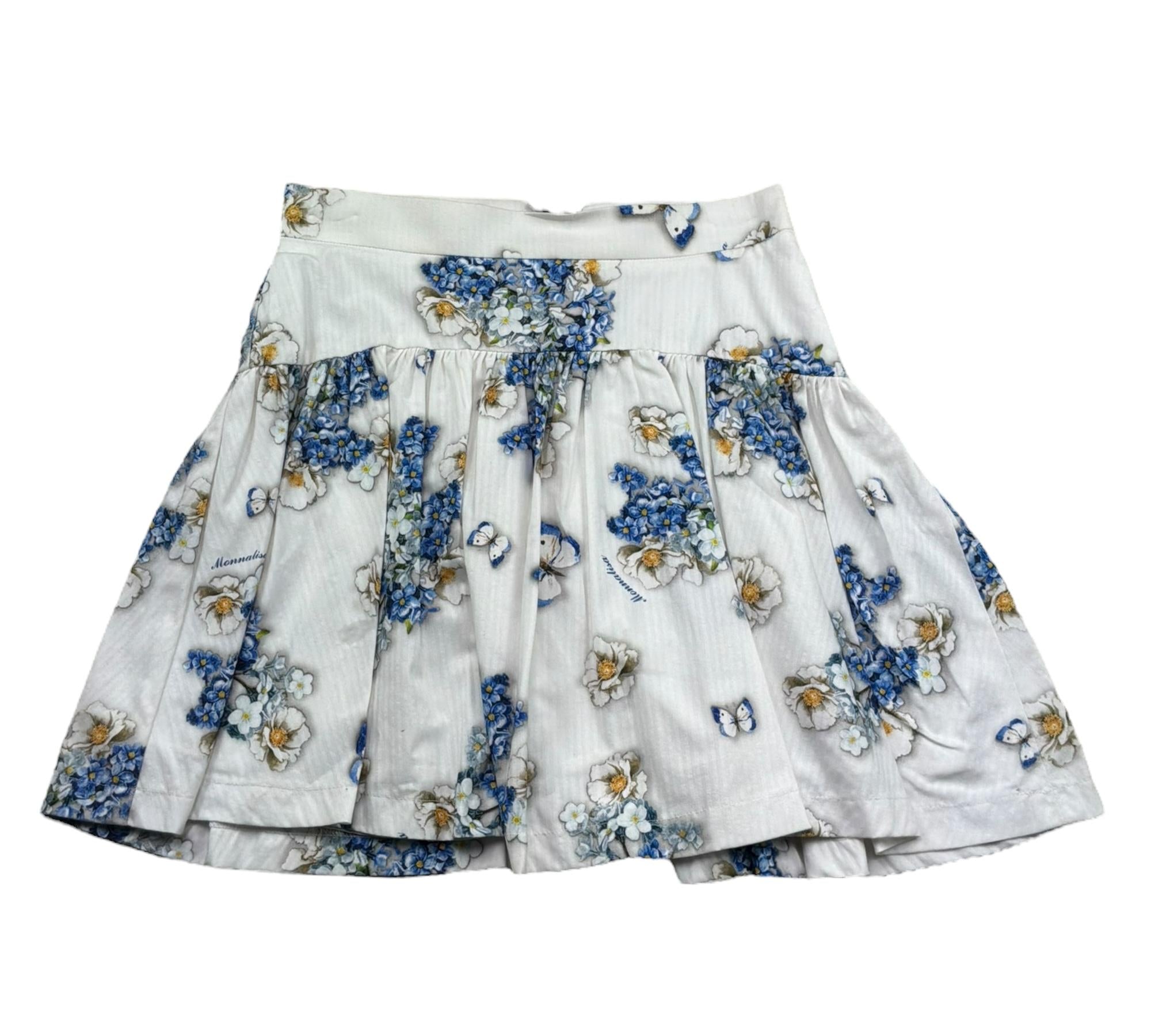 Monnalisa Gonna Tinta Unita Fantasia Floreale per Bambina 111708 BIANCO MONNALISA 