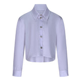 Fun & Fun Camicia Manica Lunga Tinta Unita per Bambina FCJSH01107 BIANCO FUN & FUN 