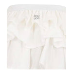 Dou Dou Gonna Tinta Unita con Balze E Elastico In Vita per Bambina DW7A61 BIANCO DOU DOU 