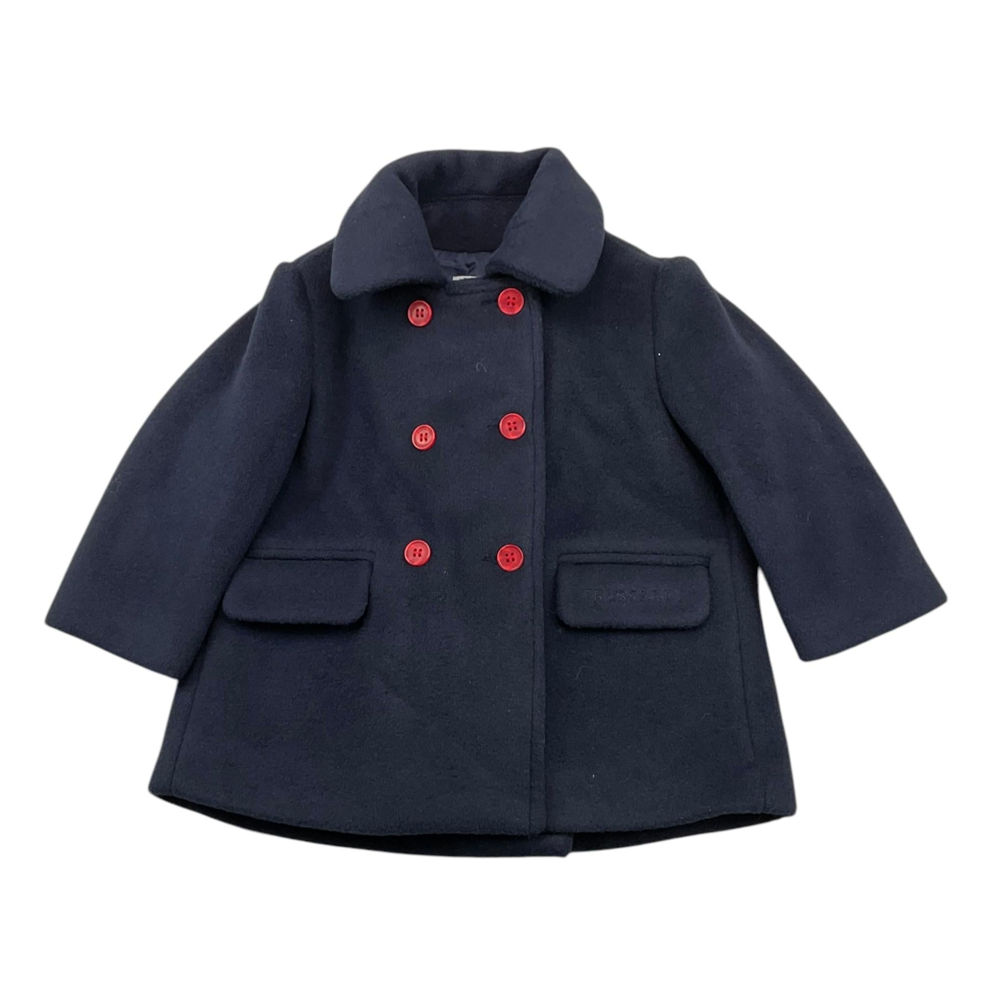 TRUSSARDI cappotto tinta unita con bottoni in contrasto Blu per Neonata TIA25203GC BLU TRUSSARDI 