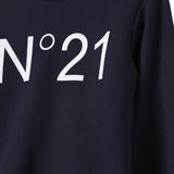 N°21 felpa tinta unita girocollo con stampa Blu per Bambino N21588 BLU N°21 