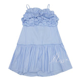 Miss Blumarine Abiti Bretelline Tinta Unita Con Stampa Logo Azzurro Per Neonata