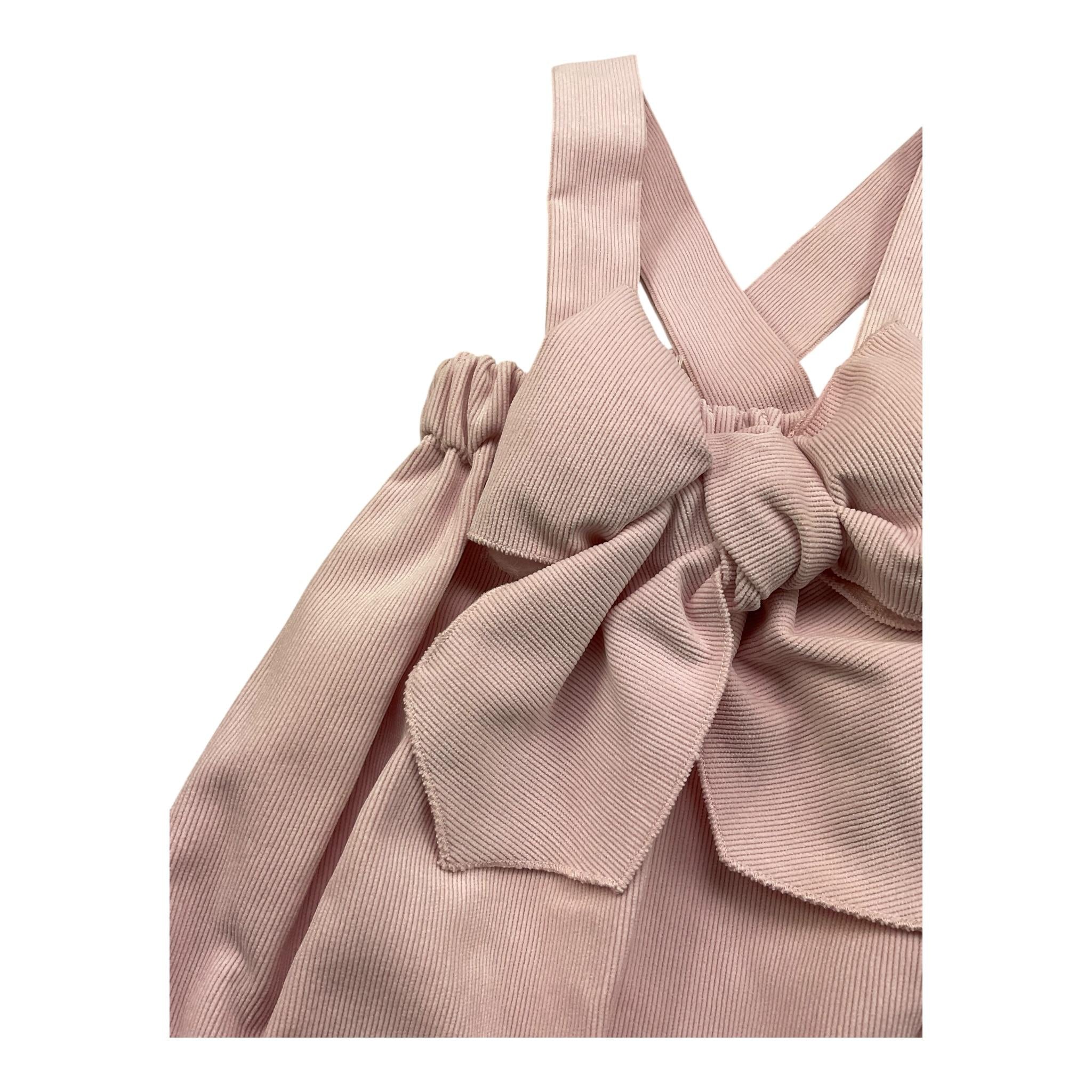 LA STUPENDERIA salopette tinta unita con fiocco Rosa per Neonata TBCU52XX ROSA LA STUPENDERIA 