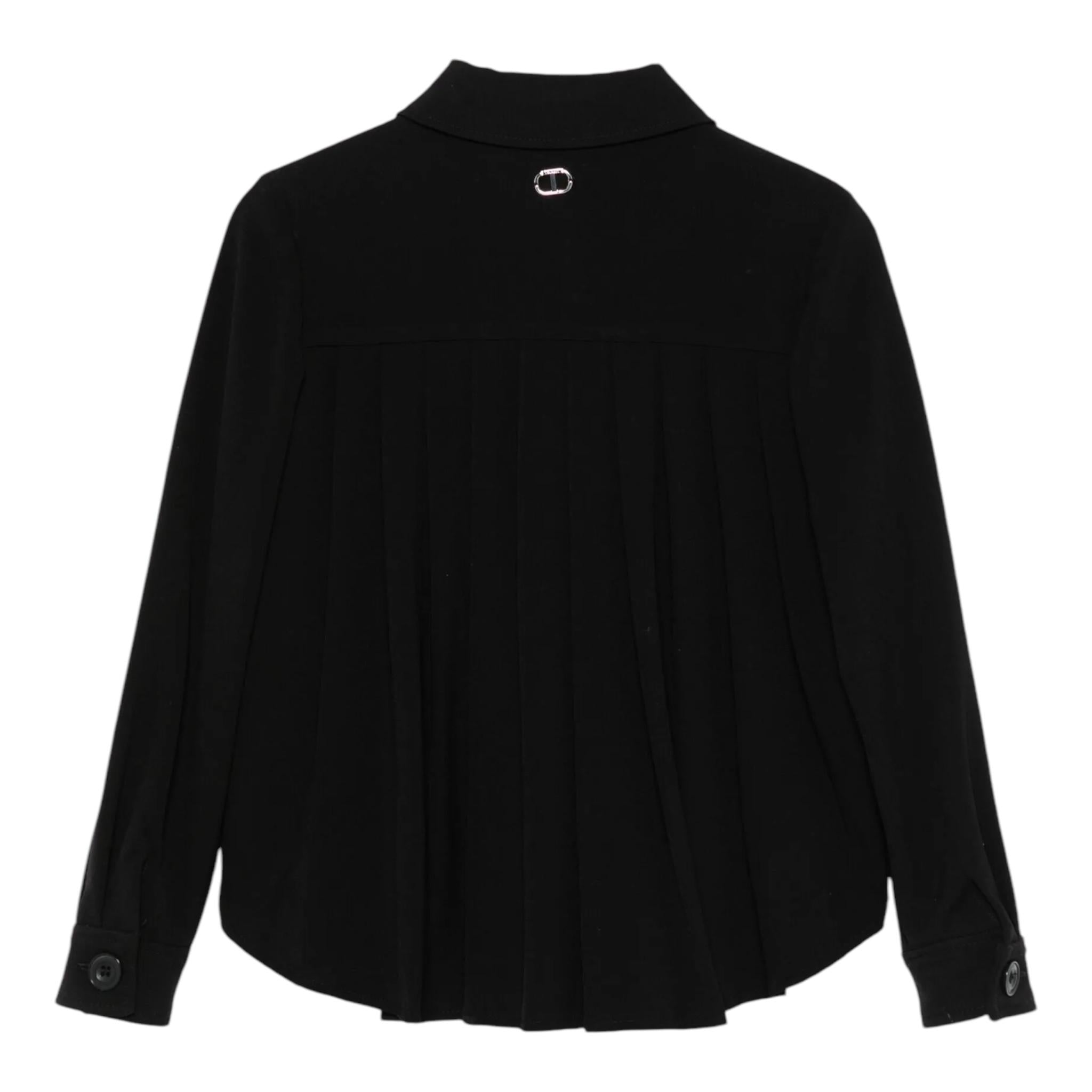 TWINSET camicia manica lunga tinta unita asimmetrica Nero per Bambina 242GJ211B NERO TWINSET 