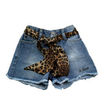 Saint Barth Short In Denim Tinta Unita con Cinturino per Bambina KIKO BLU SAINT BARTH 