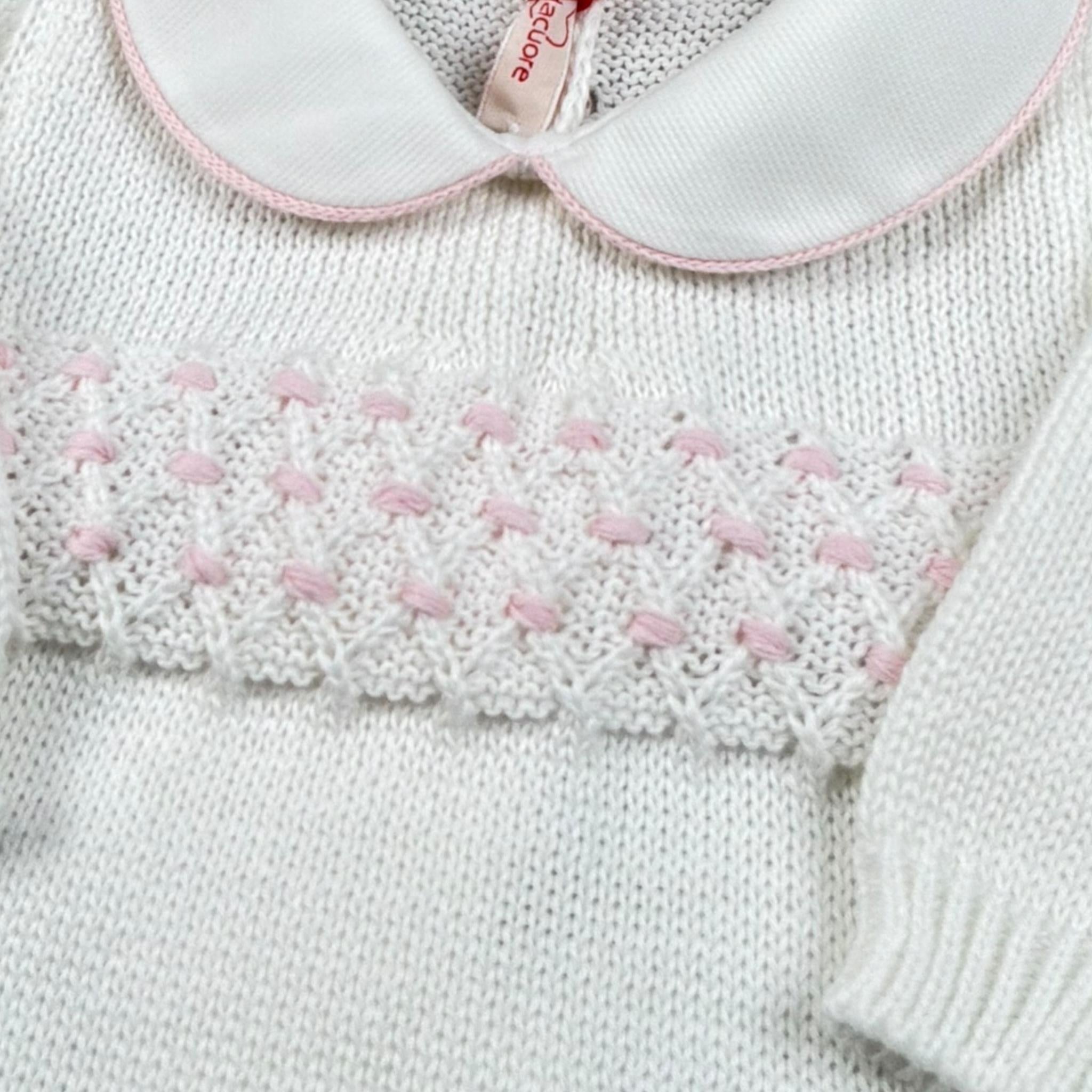 Scaldacuore Tutina Tinta Unita In Maglia per Neonata PS01FAI23 BIANCO SCALDACUORE 