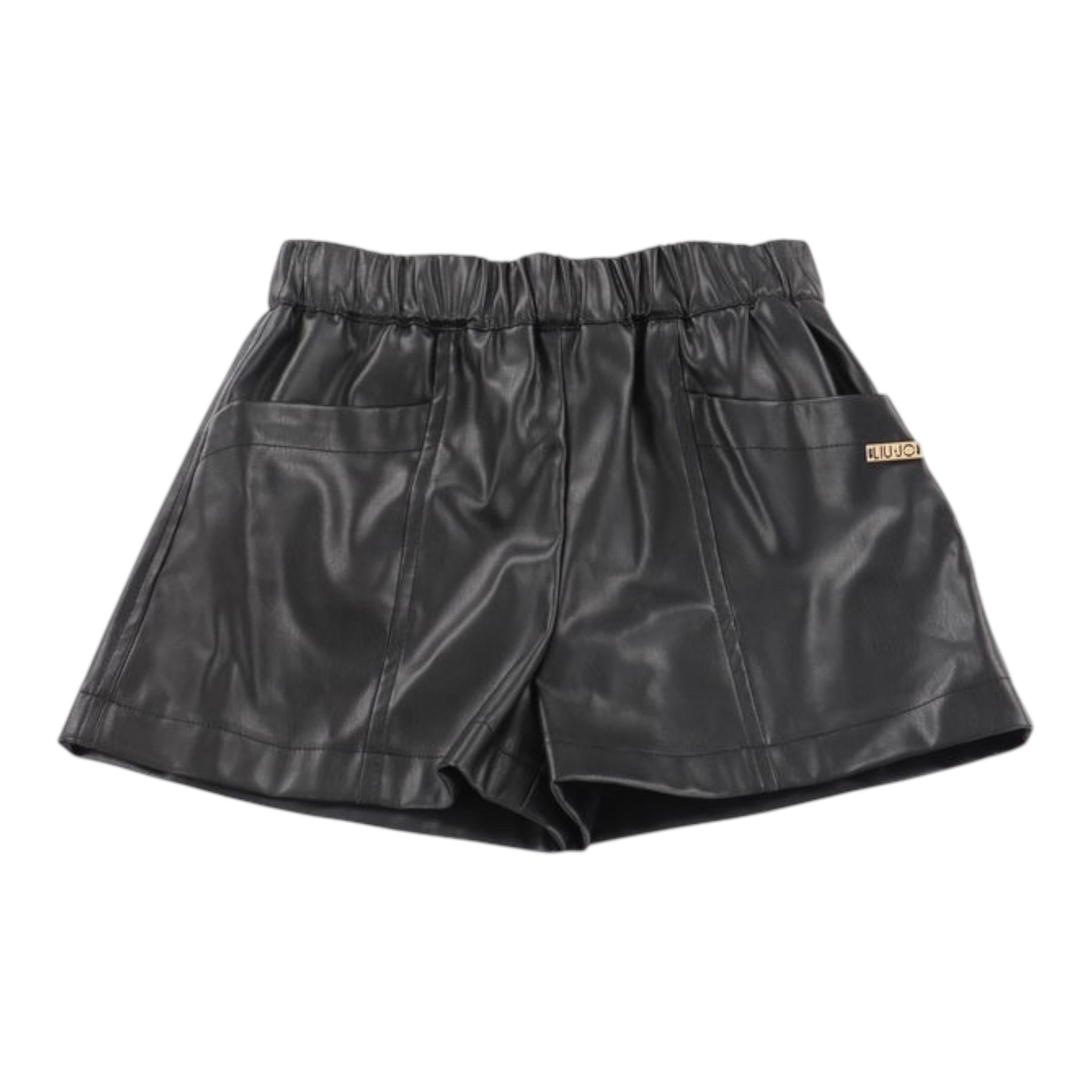 LIU JO short tinta unita in ecopelle Nero per Bambina KF4012E0392J NERO LIU JO 