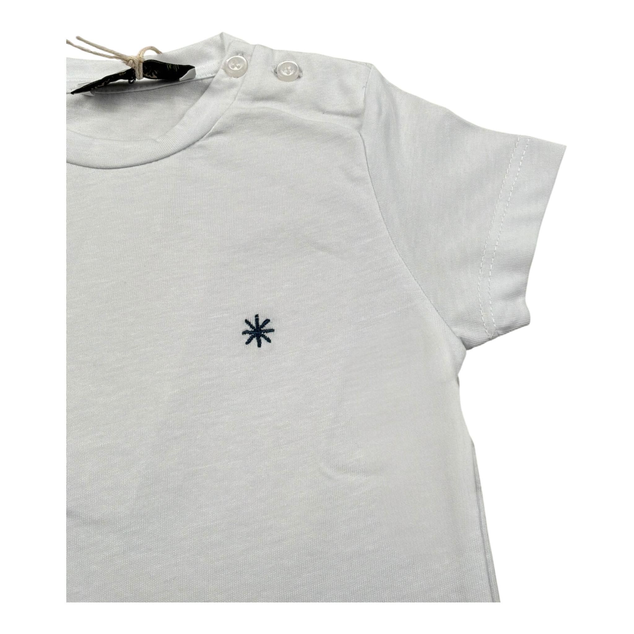 Manuel Ritz T-Shirt Girocollo Tinta Unita con Logo per Neonato MR3120NX BIANCO MANUEL RITZ 