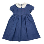 ILFAROBIMBI abito mezza manica tinta unita con colletto in contrasto Blu per Bambina IFB50545 BLU ILFAROBIMBI 