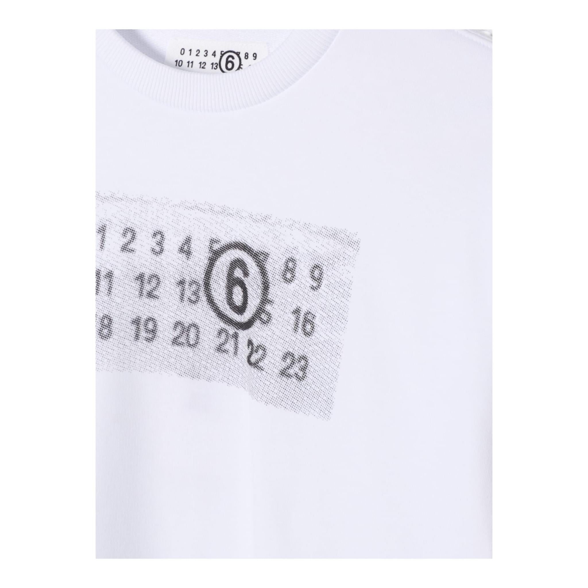 Maison Margiela Felpa Tinta Unita Girocollo con Stampa per Bambino M60796 BIANCO MAISON MARGIELA 