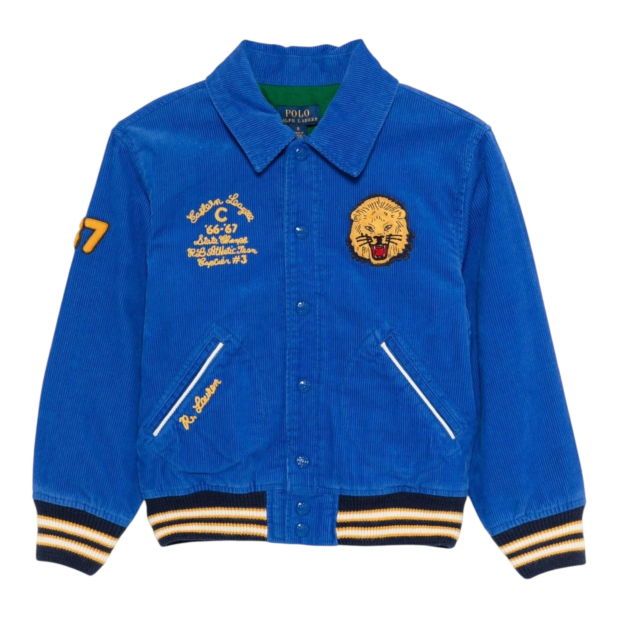 RALPH LAUREN giubbino tinta unita con bottoni e stampa in contrasto Blu per Bambino 323947660001 BLU RALPH LAUREN 