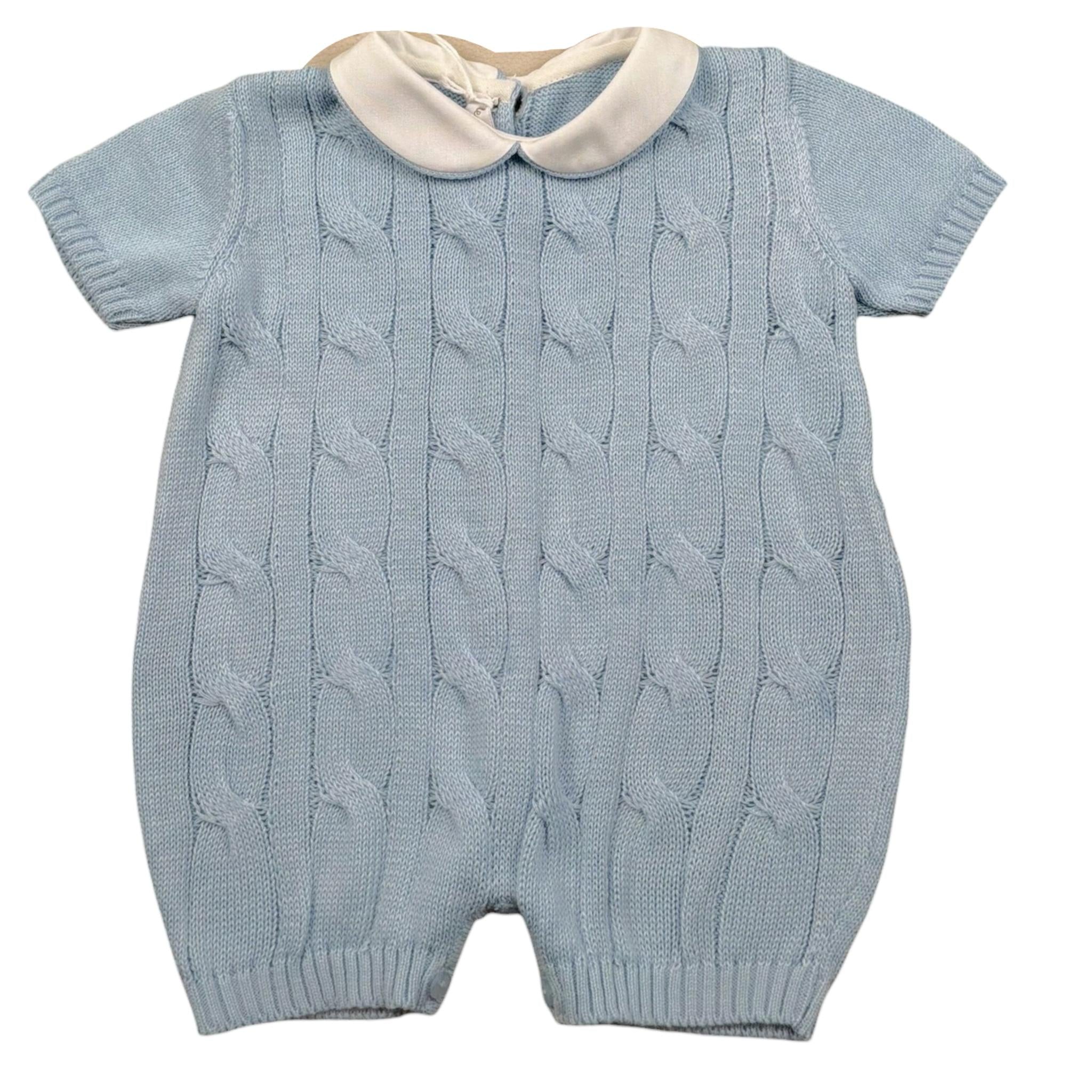 Le Coconne Pagliaccetto Tinta Unita con Colletto per Neonato LCN2592 AZZURRO LE COCONNE 