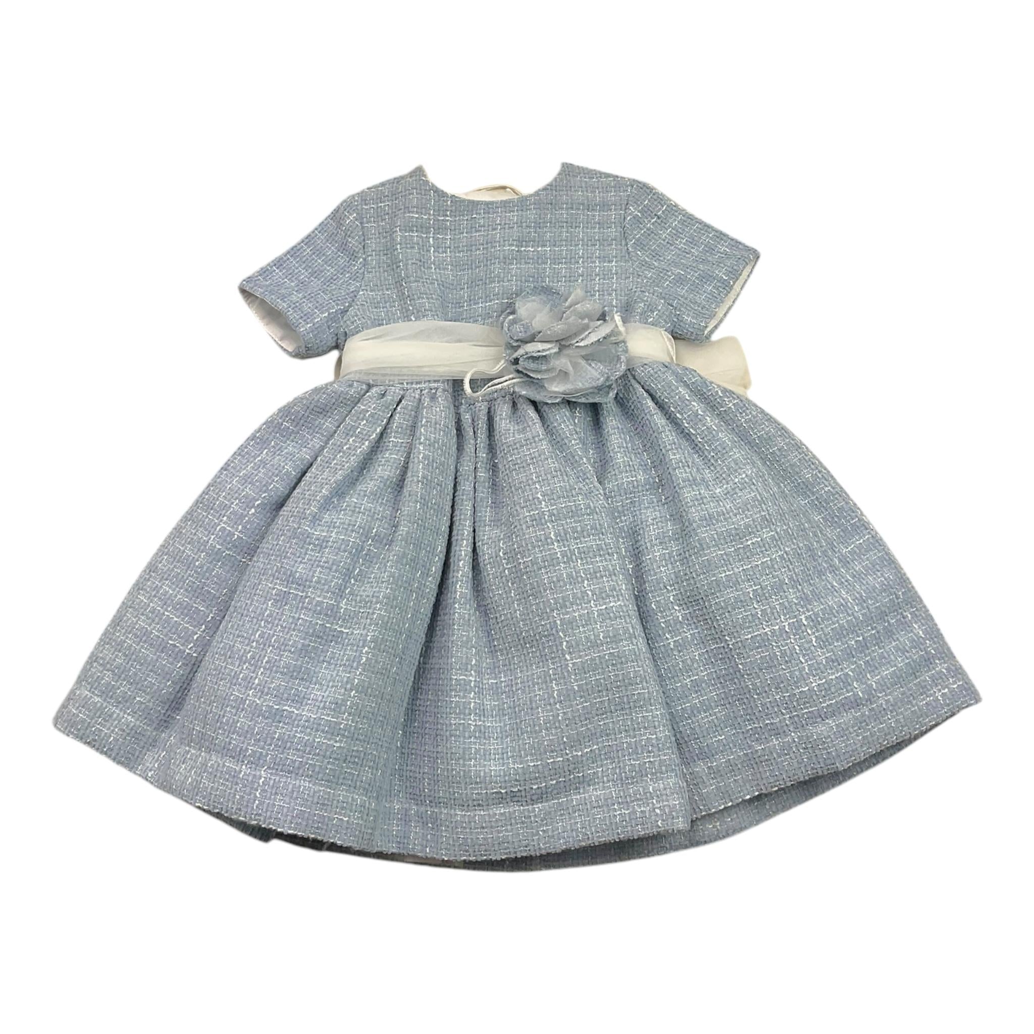 TETO E TATTA abito mezza manica tinta unita Azzurro per Neonata VE6727 AZZURRO TETO E TATTA 