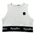 Refrigiwear Top Tinta Unita con Elastico Logato per Bambina 341YRFJS25X BIANCO REFRIGIWEAR 