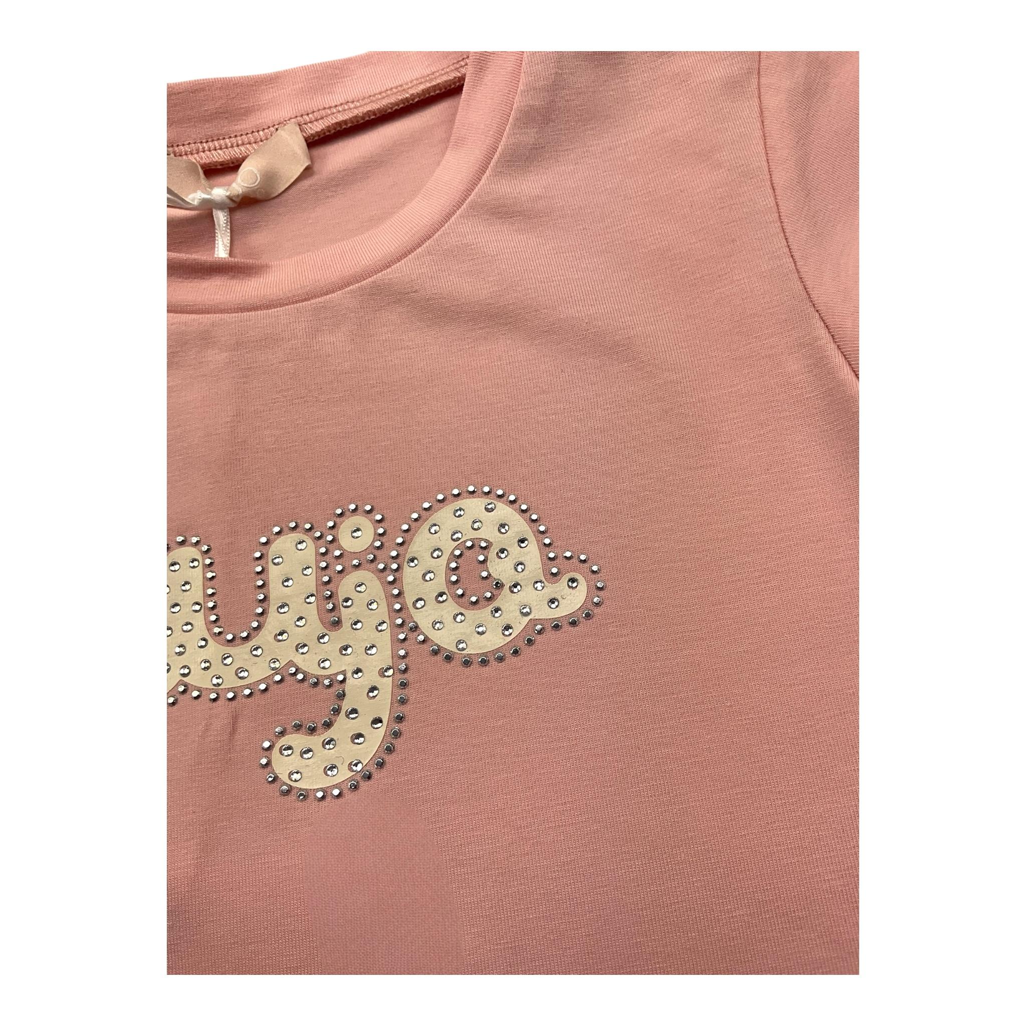 Liu Jo Shirt Tinta Unita Girocollo con Brillantini per Neonata KF4069X ROSA LIU JO 