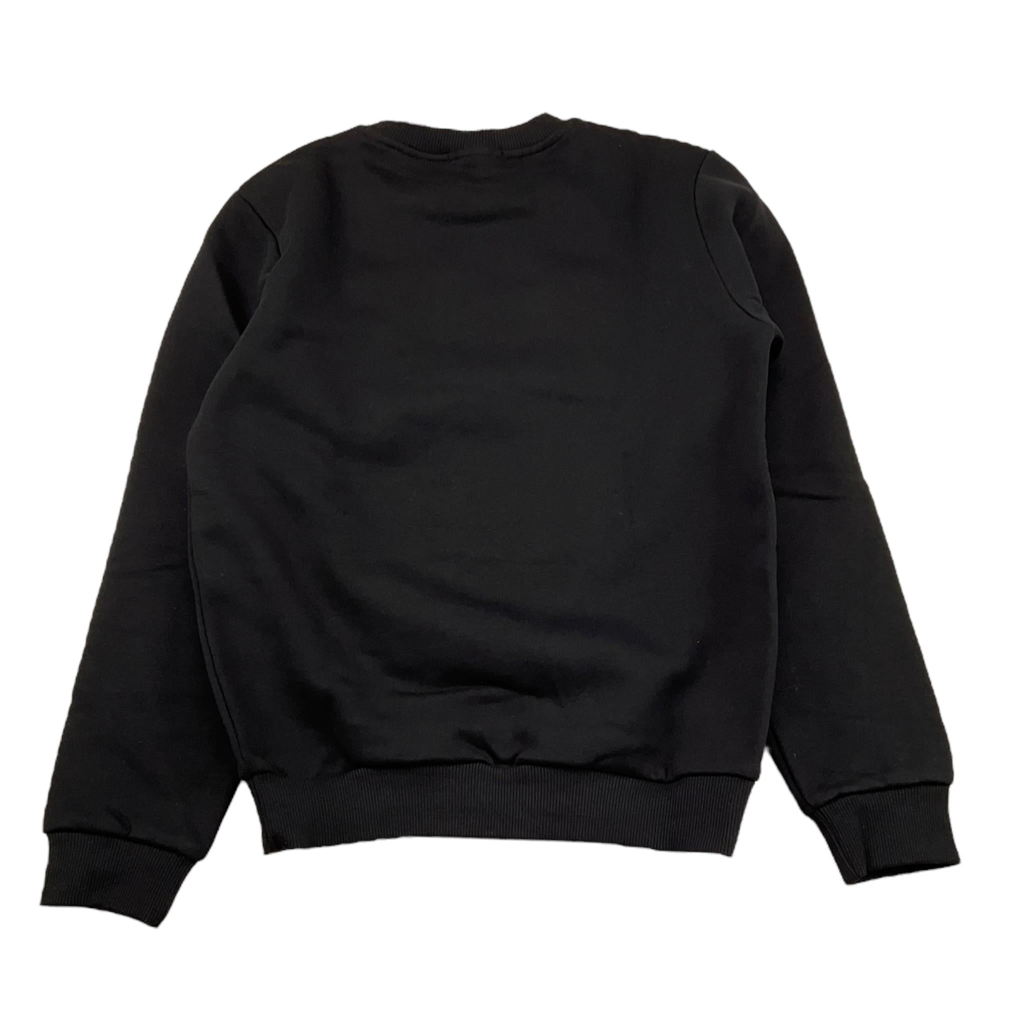 DANIELE ALESSANDRINI felpa girocollo tinta unita con stampa Nero per Bambino 1231F00077X NERO DANIELE ALESSANDRINI 