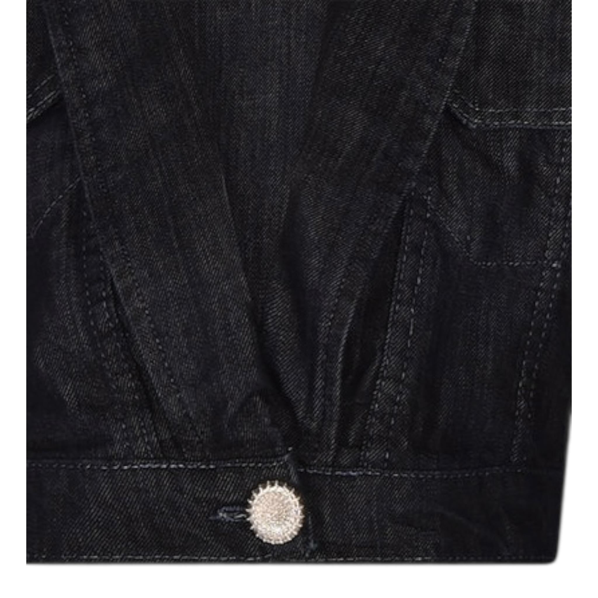 Fun & Fun Giubbino Modello Crop Tinta Unita In Denim per Bambina FNCJJK00982 BLU FUN & FUN 