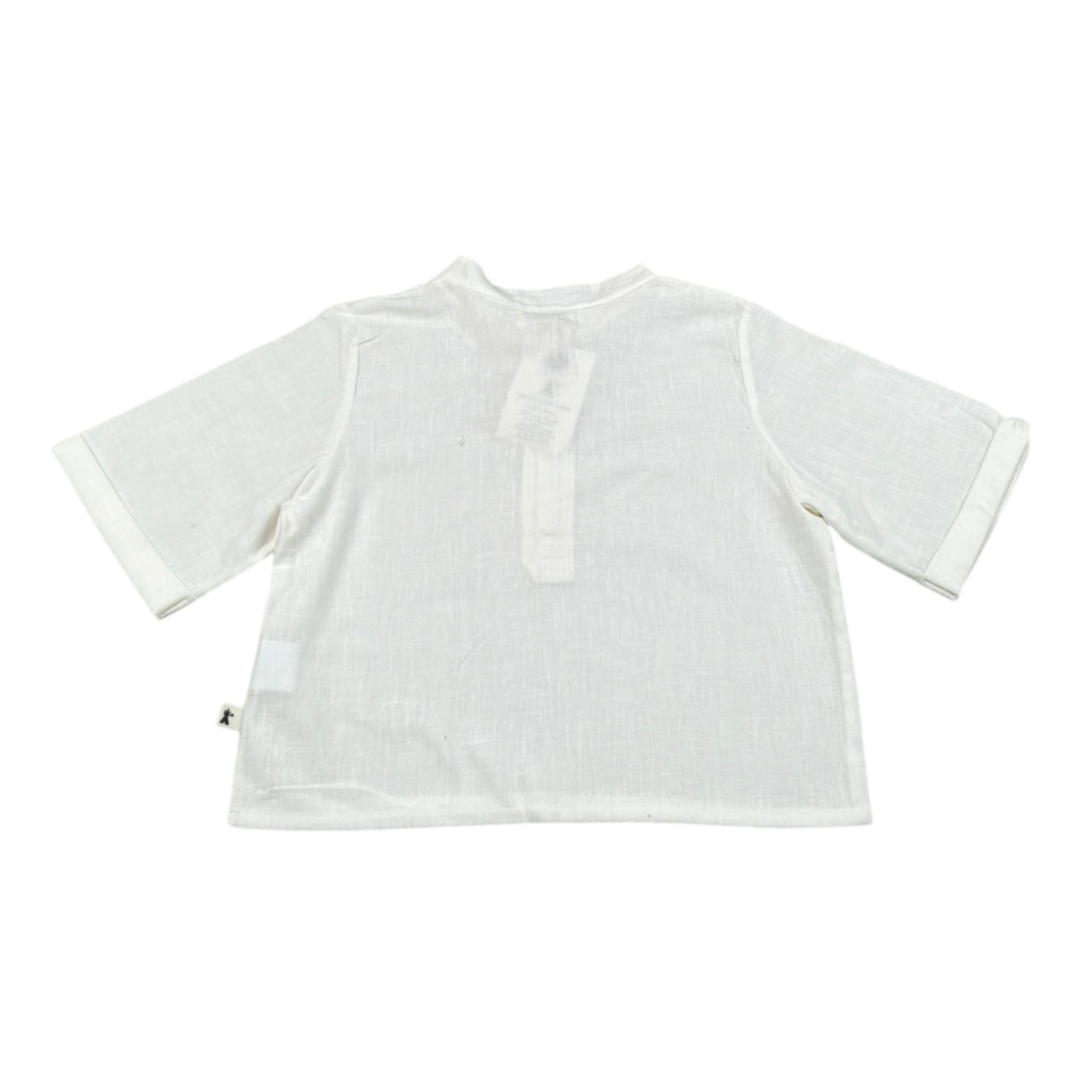 Petit Indi camicia Mezza Manica Girocollo Tinta Unita  per Bambino SS25BK7120X BIANCO PETIT INDI 